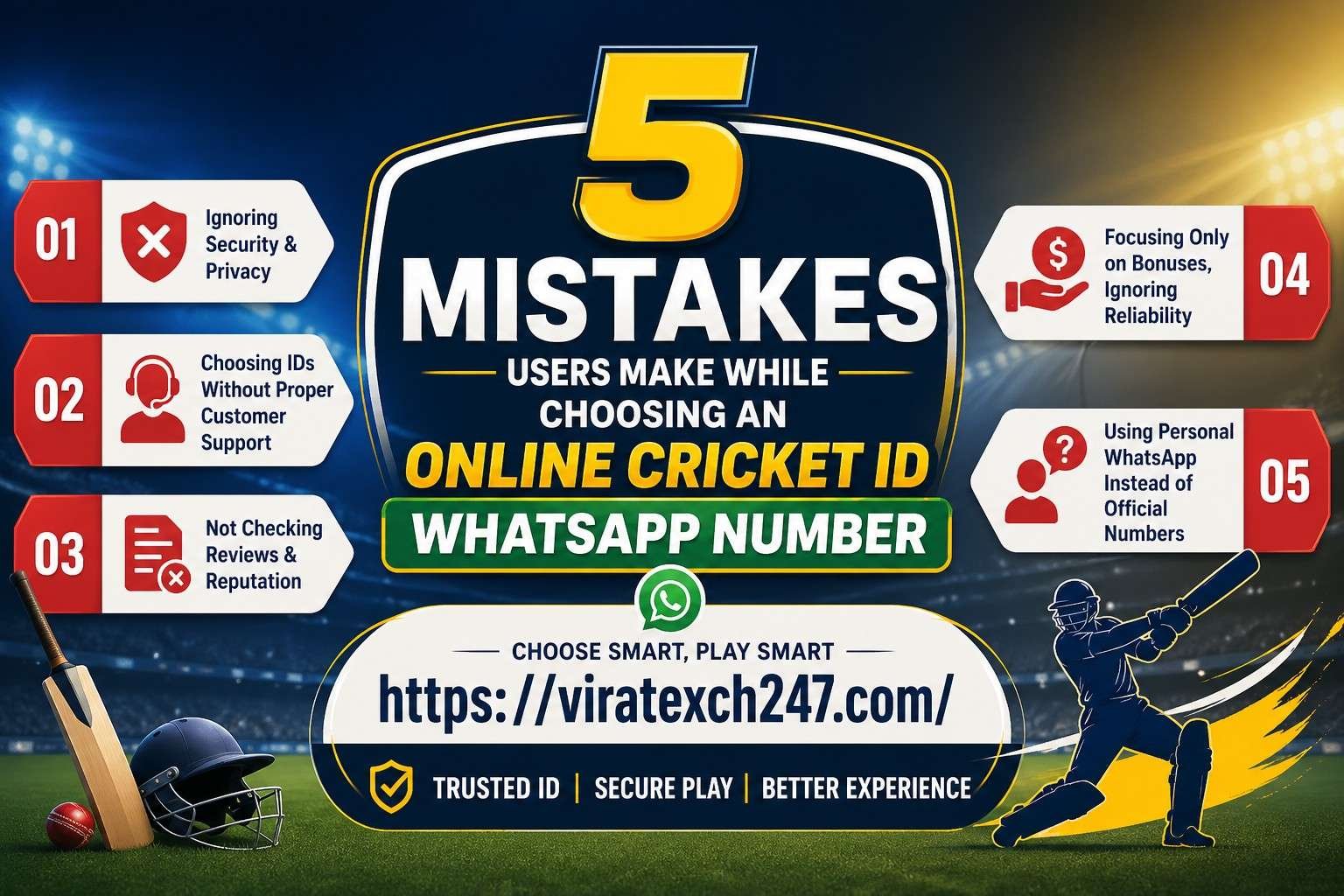 5 Mistakes Users Make While Choosing an Online Cricket ID WhatsApp Number